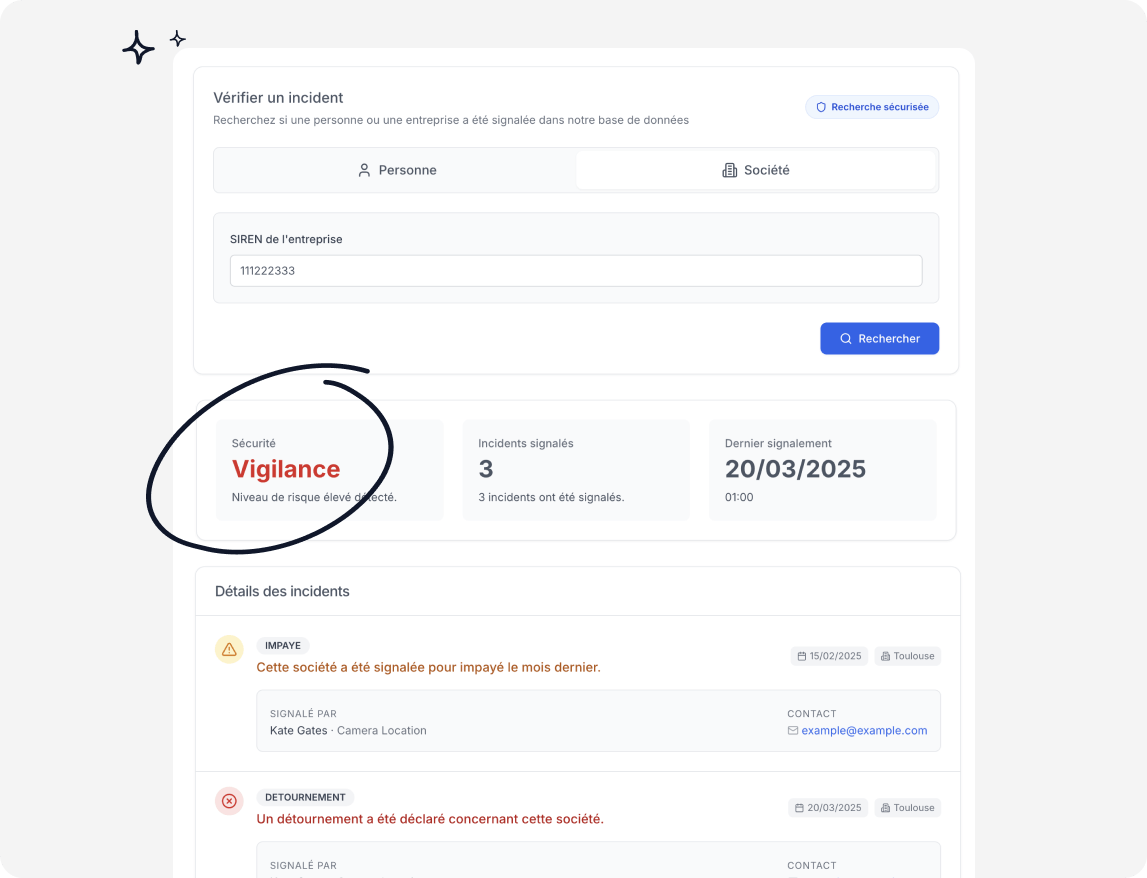 Interface de recherche Baaaris